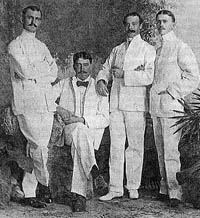 Photo of Hiller (far left) and Furness (second from left)