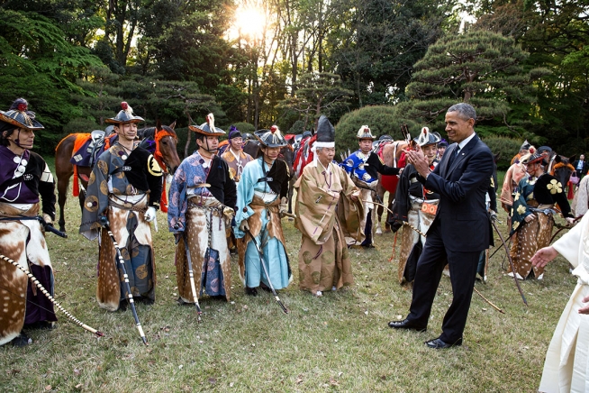 President Obama at Meiji Shrine