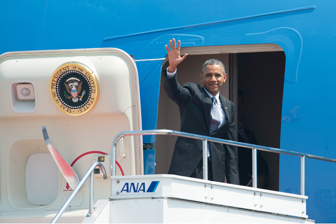 President Obama Departs Japan