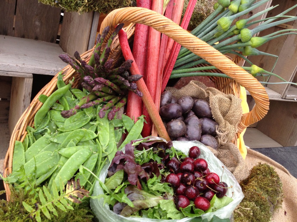 CSAプログラムで消費者に提供される新鮮な野菜や果物
