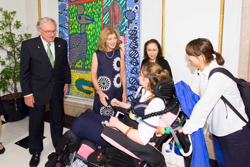U.S. Ambassador to Japan Caroline Kennedy hosted a reception in honor of Senator Tom Harkin and guests from the Japanese disability community at her residence in Tokyo, Japan, on September 27, 2016.