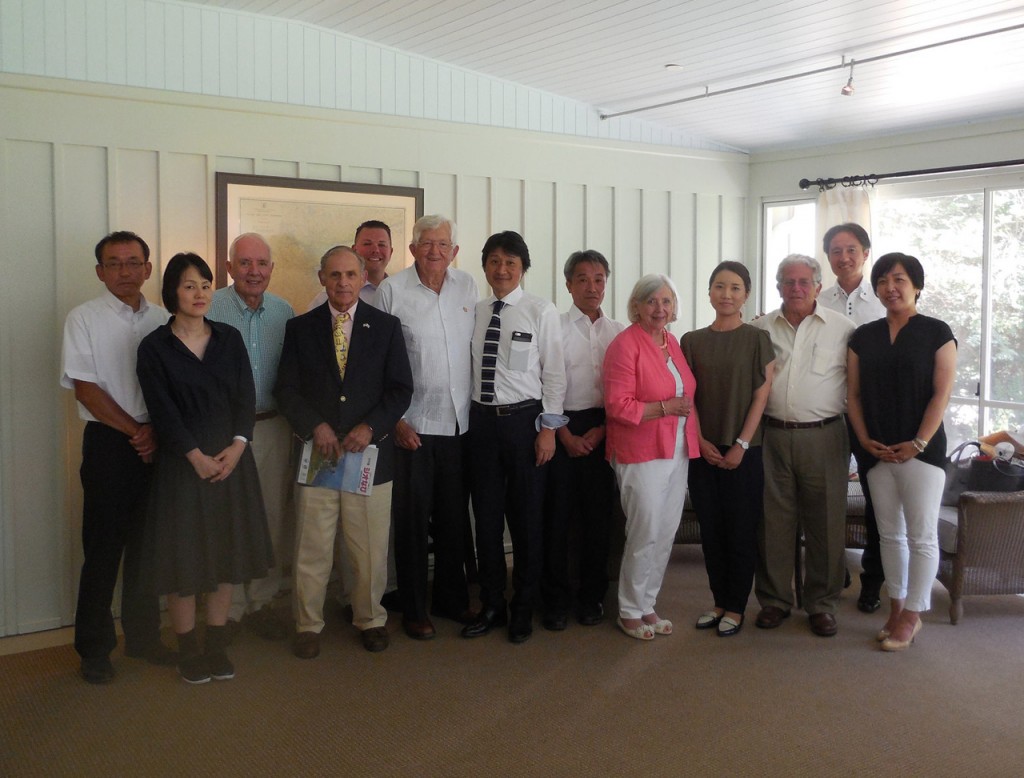 Members of the Kyotango delegation take part in a luncheon with the Singing Beach Club.