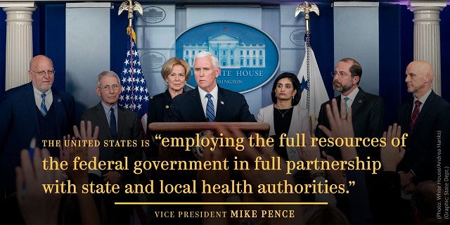 アメリカは、「州および地方の医療当局と全面的に連携し、連邦政府の全ての資源を投入しています」――マイク・ペンス副大統領