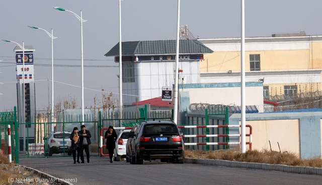 The USCIRF monitors persecution, such as the internment of Uyghurs and other religious minorities at this camp in Xinjiang. (© Ng Han Guan/AP Images)