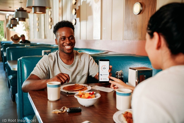 Root Insurance, based in Columbus, Ohio, uses a mobile app to test driving habits. The startup raised $724 million in its initial public offering in October 2020, according to Reuters. (© Root Insurance)