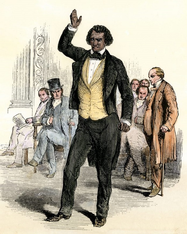 フレデリック・ダグラスはイングランドやアイルランドの各地で自身の体験から奴隷制の残忍性について演説し、大勢の観客を集めた (© North Wind Picture Archives/Alamy)