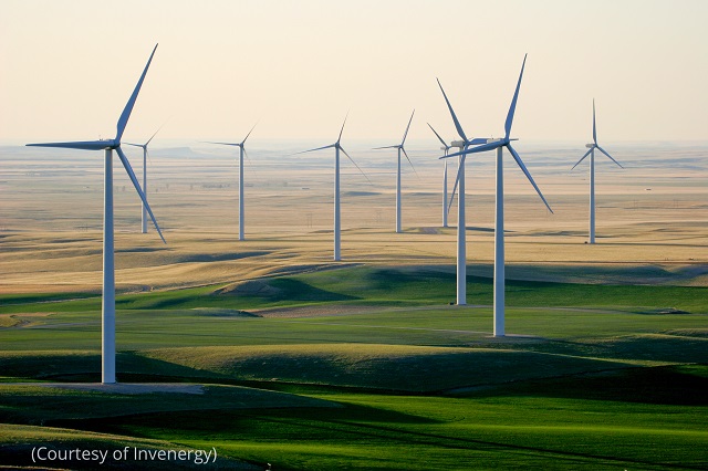Invenergy funds wind turbine farms and solar arrays across the United States and around the world. (Courtesy of Invenergy)