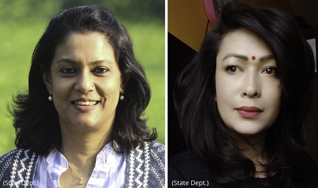 Left: Rizwana Hasan (State Dept.) Right: Bhumika Shrestha (State Dept.)