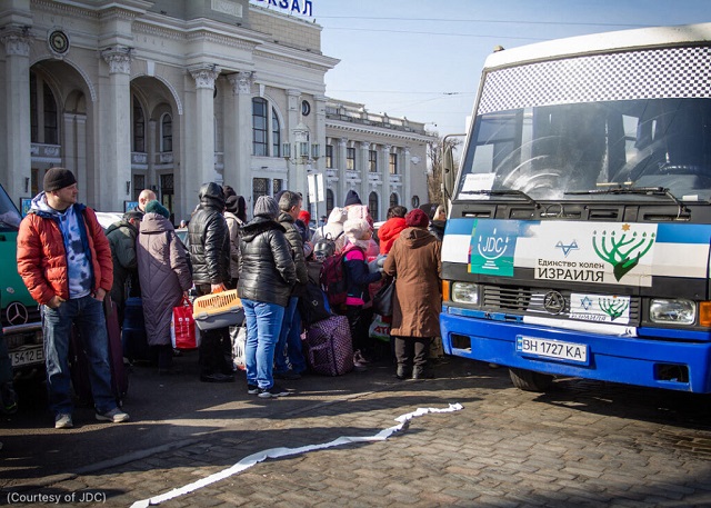 The American Jewish Joint Distribution Committee’s evacuation efforts include these in Odesa, Ukraine. (Courtesy of JDC)