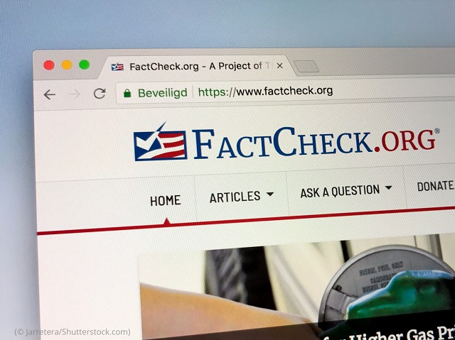 Organizations like the nonpartisan FactCheck.org routinely verify whether online claims are true. (© Jarretera/Shutterstock.com)