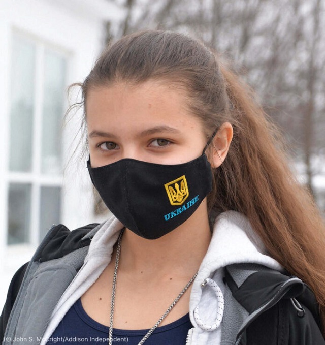 Diana Herasim is a Ukrainian exchange student at Middlebury Union High School in Middlebury, Vermont. (© John S. McCright/Addison Independent)