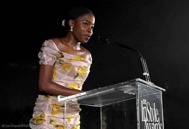 Amanda Gorman speaks during the 2021 InStyle Awards at the Getty Center in Los Angeles November 15, 2021. (© Jon Kopaloff/Getty Images)
