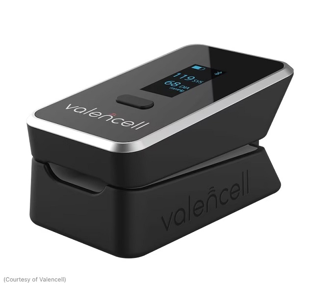 The Valencell fingertip device measures blood pressure. (Courtesy of Valencell)