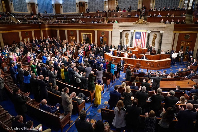 The U.S. House of Representatives held a historic number of votes in early January 2023 to choose its next speaker. (© Andrew Harnik/AP)